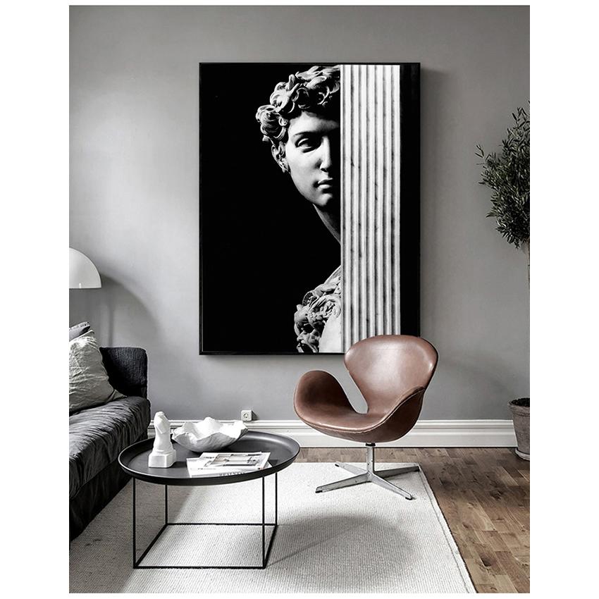 Posters Print Pictures for Living Room Home Decor Vintage David Figure Sculpture Black and White Canvas Paintings Wall Art