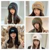 Earmuffs Woolen Beanie Hat Solid Color Winter Hood Hat Cute Plush Ear Protection Hat  Female/Girls