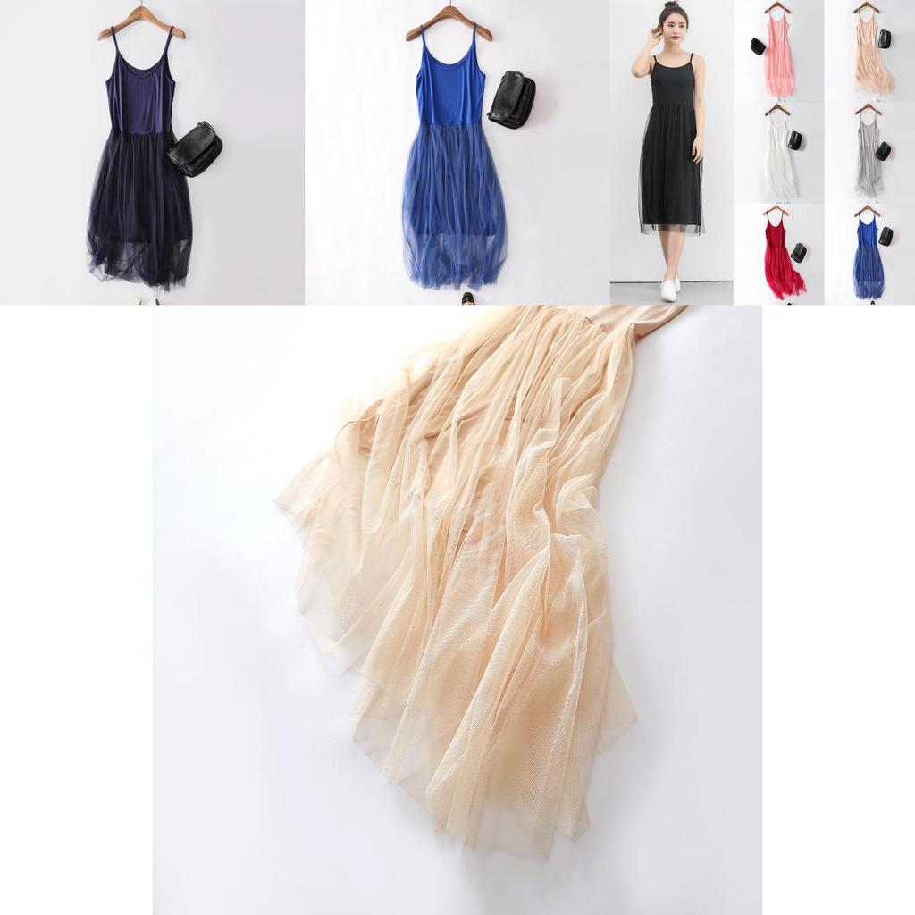 Elegant Women Summer Yarn Splicing Dress Sleeveless Boho Beach Sundress For Casual Wear