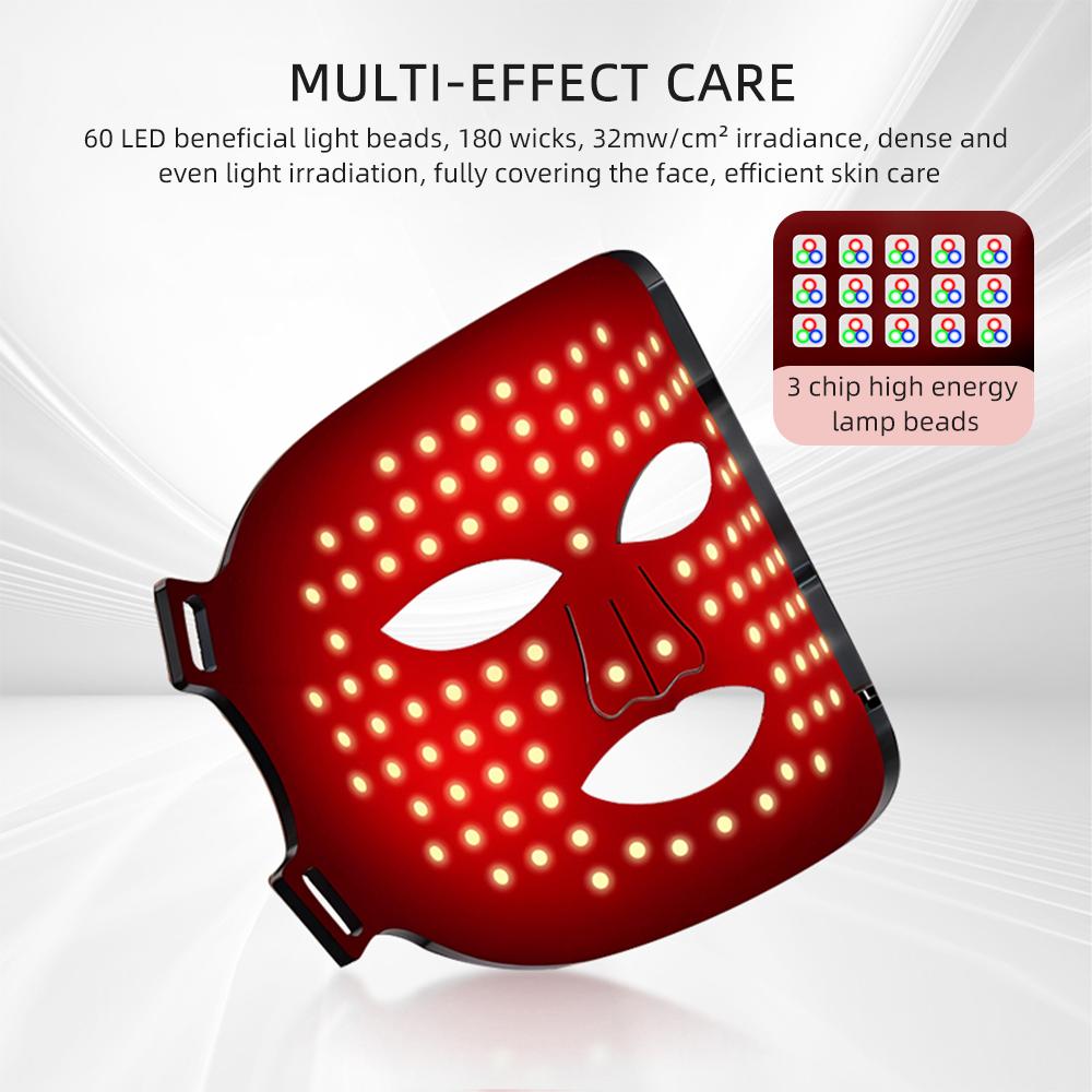 7 Colors LED Face Silicone Mask Flexible Facial Beauty LED Mask Photon Light Rejuvenation Anti-Wrinkle Skin Care Wireless Use
