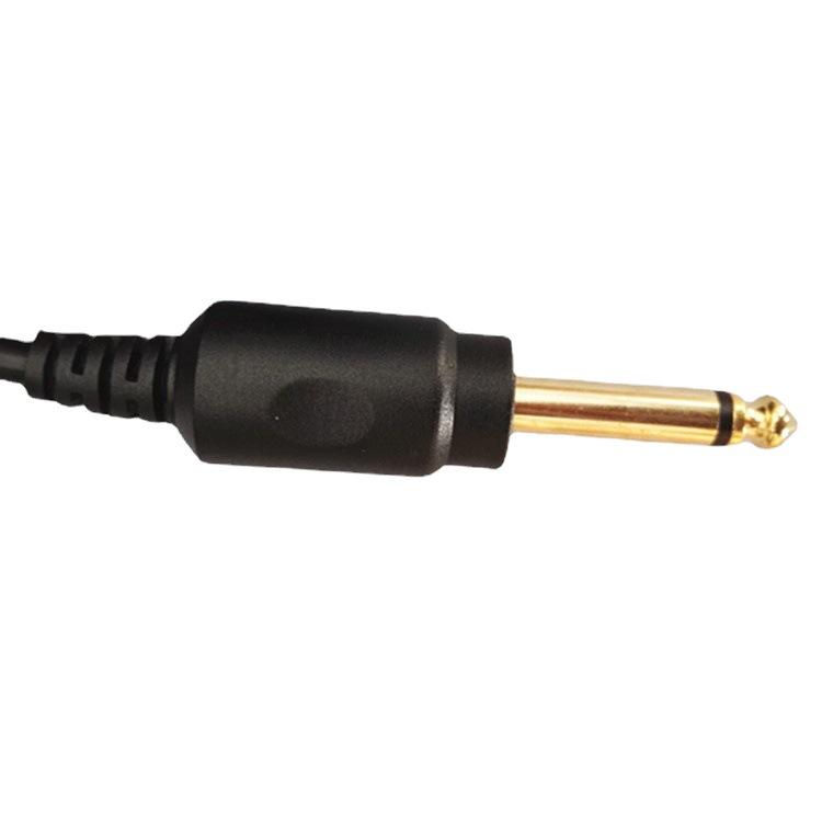 Tattoo Power Supply RCA Cable, Gold-Plated, Copper Core, 6.35mm Connector, Soft Skin, 2A Permanent Makeup Machine Cord