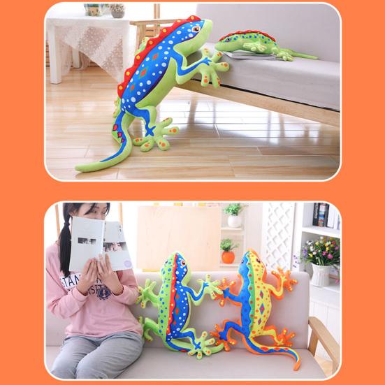 3D Stuffed Gecko Lizard Soft Plush Fluffy Doll Pillow Sleeping Toy Kids Gift