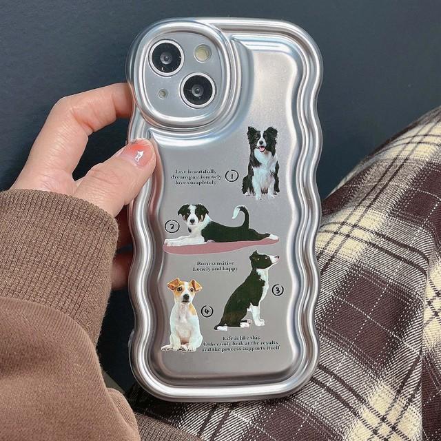 

Ins мультфильм щенок волнистый нескользящий чехол для телефона для Iphone 14 Pro Max 13 12 Promax 11 силиконовый мягкий противоударный чехол с милой собакой For iphone 12