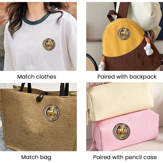 Brooch Retro Style Horse Head Pattern Pin with Enamel Pointillism Sun Design Lucky Symbol Suit Lapels Coats Hats Badge