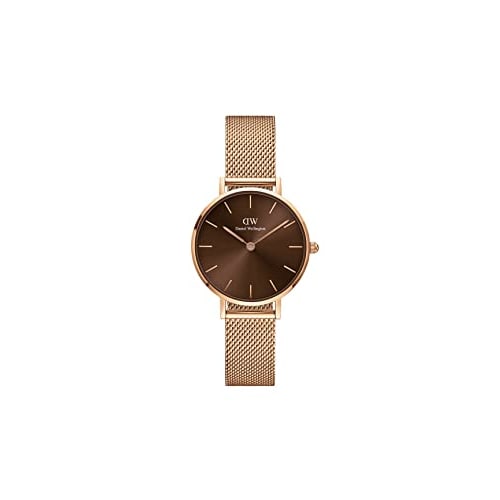 [Official Shop/2-Year Warranty/Authentic Import] Daniel Wellington DW Women's Petite Amber 32mm Watch, Stylish Rose Gold and Brown Watch, Popular, Cut