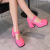 Women High Heels Sexy Ladies Ultra High Heel Sandals Graffiti Buckle Ultra High Waterproof Platform shoes