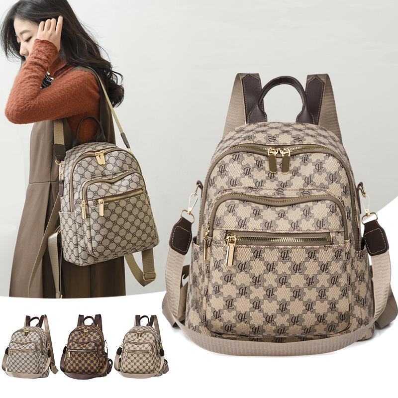 Women's Retro Korean-Style Textured PU Backpack - Casual Daily Travel Schoolbag