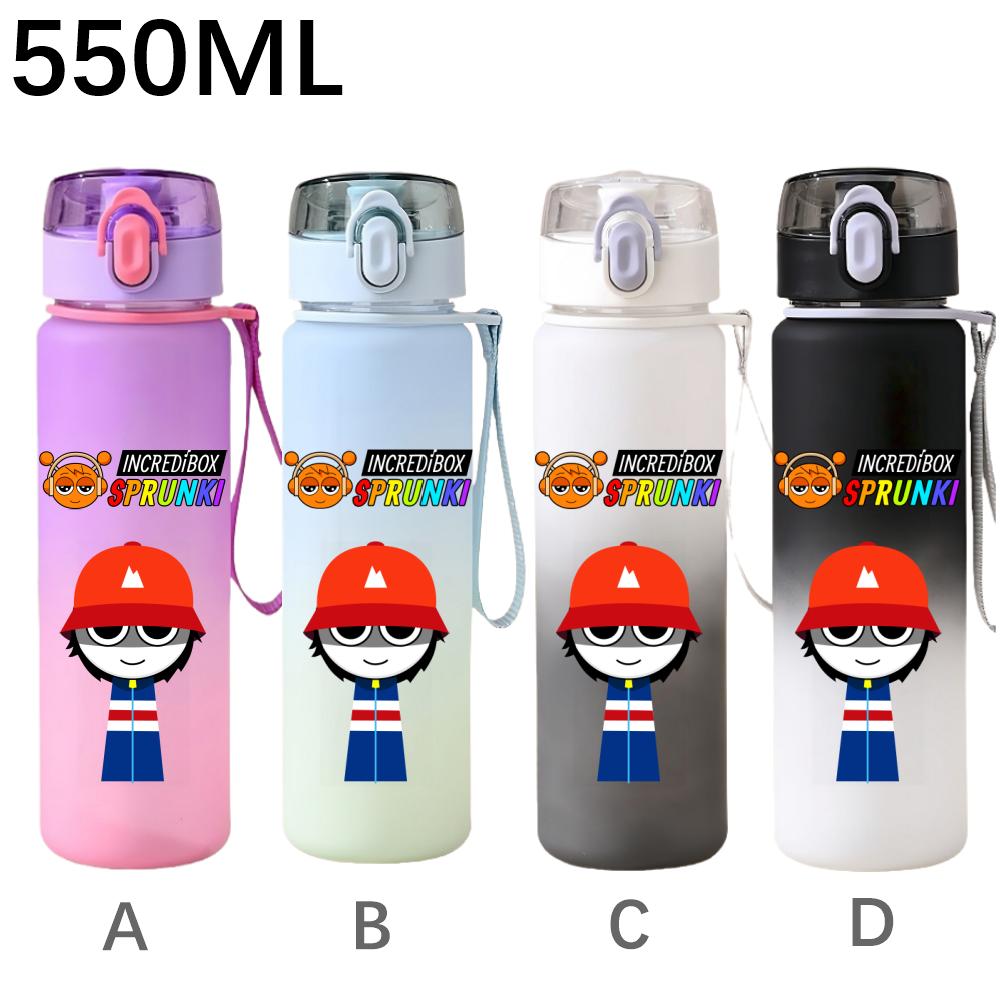 550ml Hra Sprunki Gradientní Sportovní Láhev na Vodu Kreslená Nepropustná Přenosné Lahve na Pití Venku Sport Fitness Pohárek na Vodu