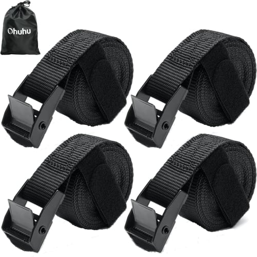 

Ohuhu Cargo Tie-Down Straps, 2.5m Ratchet Lashing Straps, 25mm Wide, Easy to Use, Maximum Load Capacity of 166kg, Breaking Load Capacity of 698kg, Bic