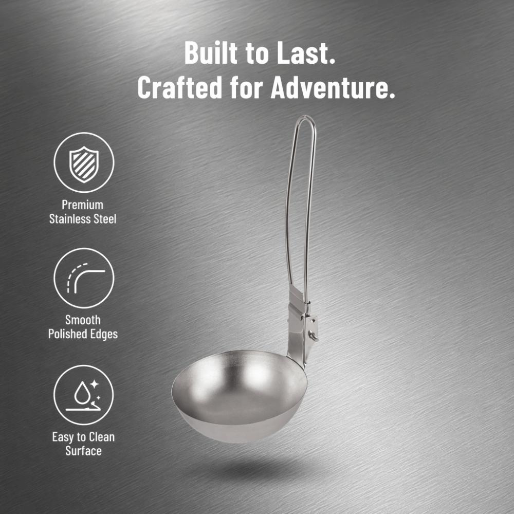 Collapsible Slotted Spoon Long Handle Camping Cutlery Long Handle Serving Utensil BBQ Barbecue Spoon