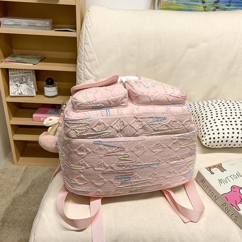 Junior High School Student Schoolbag Women's Colorful Embroidery Backpack Large Capacity Student Backpack