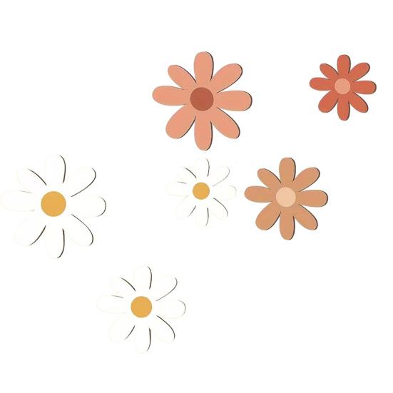 3Pcs/Set Wooden Flower Wall Decoration Home Office Living Room Floral Wall Hanging Ornament Farmhouse Rustic Wall Art Decor