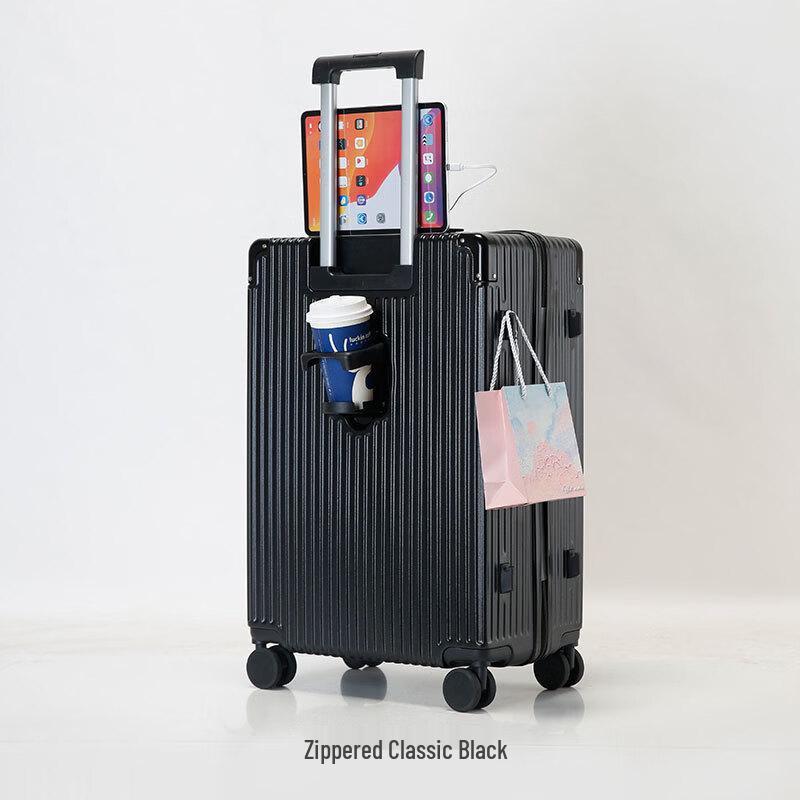 JOURHEY SHI Front-Opening Luggage with USB & Cupholder 20 inch