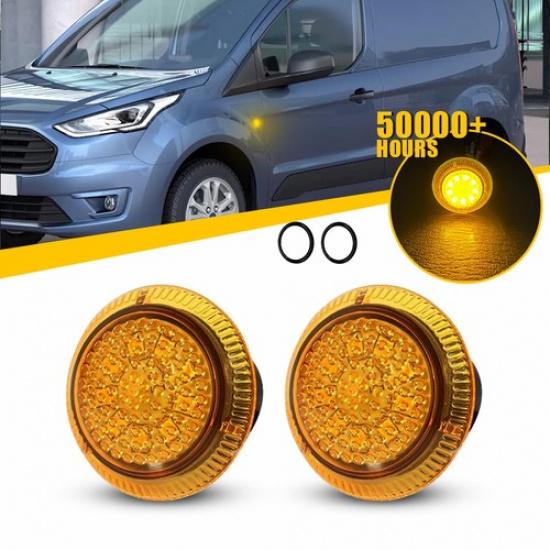 

2x LED Front Bumper Side Marker Light For 10-21 Ford Transit Connect White EXV