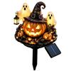 Illuminated Wizard Hat Pumpkin Solar Halloween Garden Stake Light, Waterproof LED Yard Decoration with Party And Ghost, Outdoor Walkway Patio