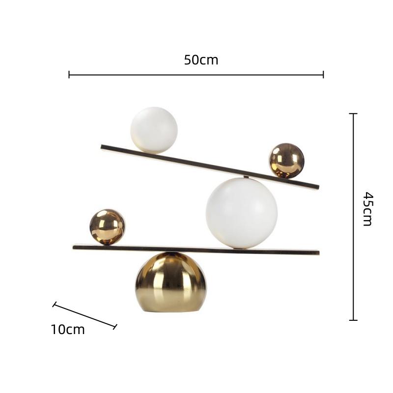 Metal Handicraft Geometric Golden Ball Seesaw Balance Ramp Metal Decorative Figurines Home Decoration Accessories