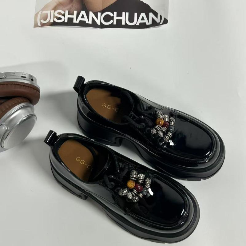 Revival autumn new retro platform women's small leather shoes