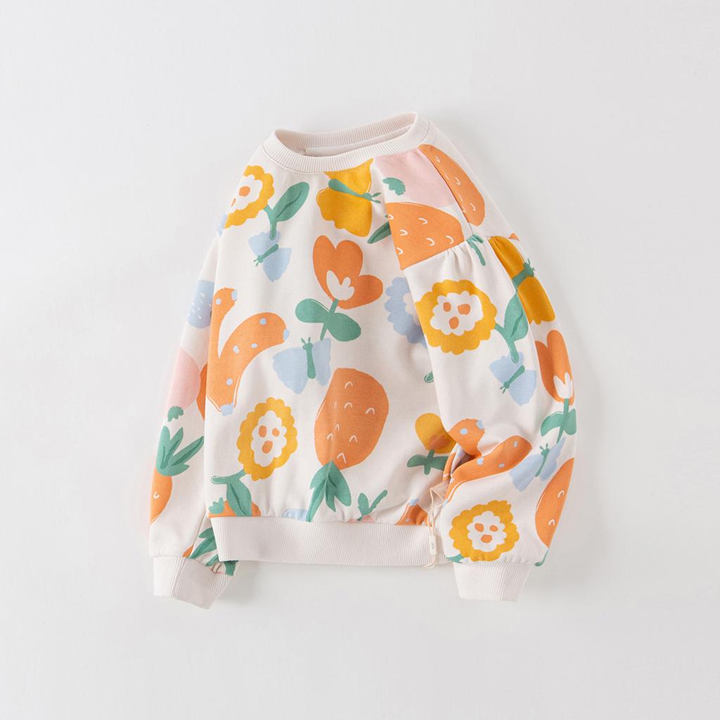 David Bella Girls' Hoodie Autumn Mid to Large Children's Long Sleeve Top Children's Stylish Bottom Shirt