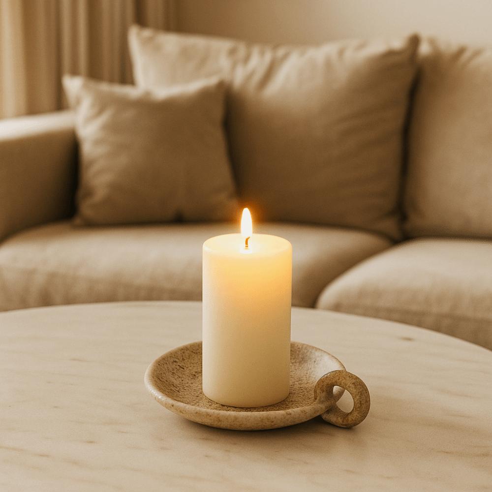 Round Ceramic Candle Plate Retro Style Candle Holder Creative Candlelight Stand  Anniversary