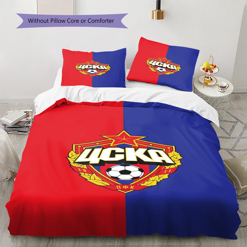 CSKA Moscow Pattern Bedding Set Quilt Cover Pillowcase Home Decor Gift (1 * duvet cover + 2 * pillowcase, without core)