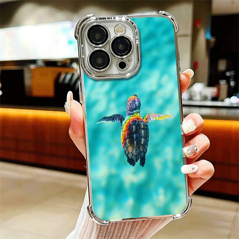 

Summer Sea Turtle Cute Soft Phone Case For iPhone 15 16 17 Air 14 Pro Max 16E Plus 13 12 Mini Plating Anti-Fall Fundas iPhone 15 Pro
