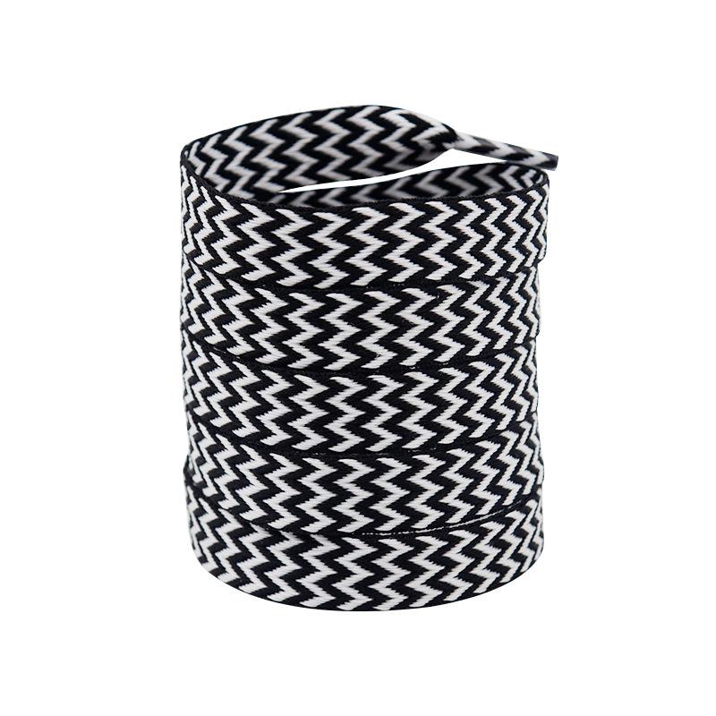 Kurojin 1.5cm Wide Flat Polyester Shoelace for Lanvin Board Shoes