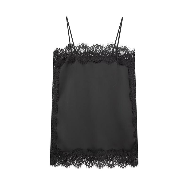 Women Satin Lace Camisole Top Sleeveless Spaghetti Strap Silk Lace Trim Cami Top 2026 Summer Sexy Tank Top Streewear