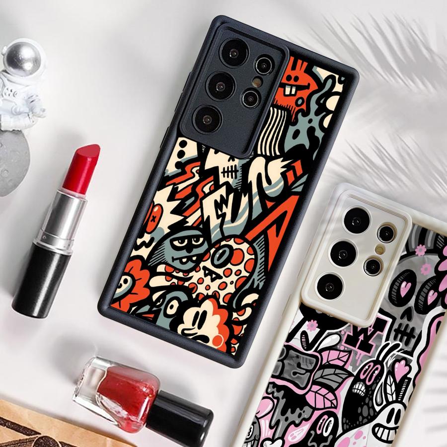 Pink Graffiti Pattern Phone Cover Case for Samsung Galaxy S26 Ultra S25 Edge S24Ultra S24 Plus S22 S20FE S25 S21 S23 FE