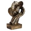 CraftIndia Golden Resin Human Face Statue Sleeping On Hands Decorative Showpiece for Home Decor Living Room Bedroom|