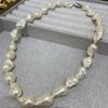 French Retro Baroque Imitation Necklace Collarbone Chain Versatile Mermaid Ji Fish Tail Bead Light Luxury Niche Women'S Necklace