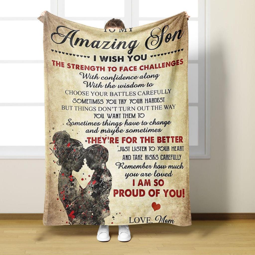 Customizable Flannel Blanket - English Envelope Series, Perfect Mother's Day Gift
