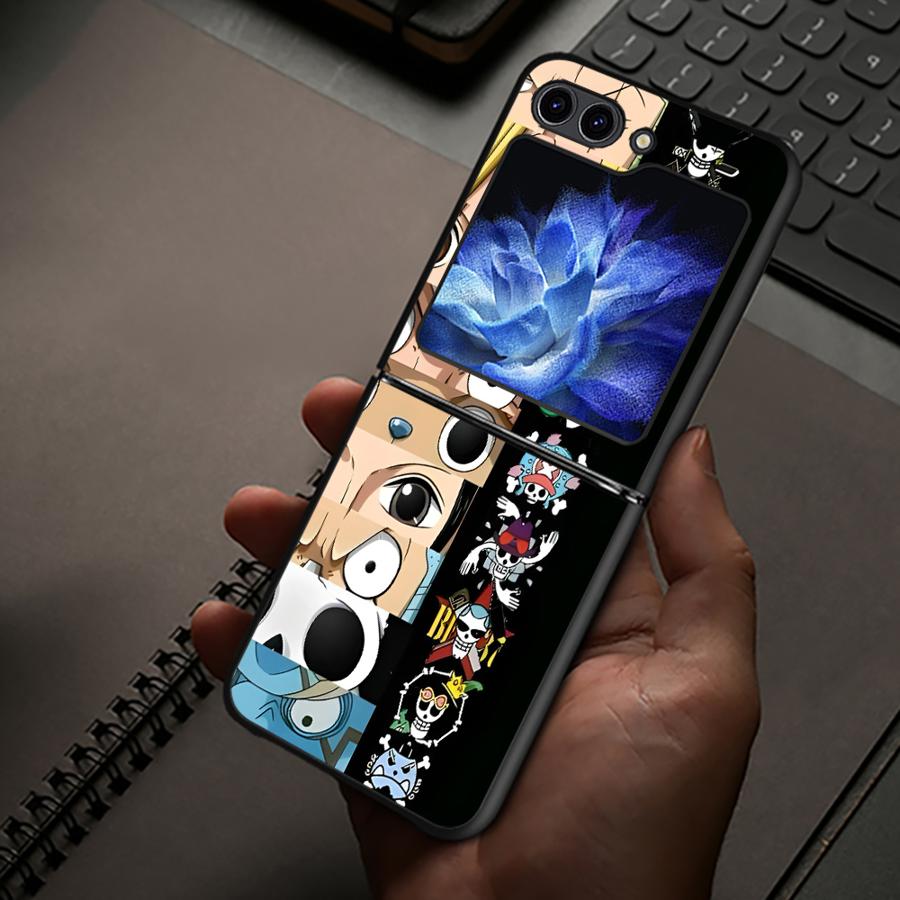 

One Piece D. Жорсткий чохол-кейс для телефону Luffy Roronoa Zoro для Samsung Galaxy ZFlip6 ZFlip7 FE ZFlip5 ZFlip4 Z Flip 7 6 5 4 3 ZFlip3 Galaxy Z Flip3 5G