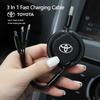 Car Interior 3 In 1 Micro USB Type C Fast Charging Cable For 86 Mirai Supra Prado Alphard Vellfire Reiz Venza CHR Keyring WY0