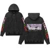 Retro Hooded Zip-Up Sweatshirt with HUNTER X HUNTER & Fullmetal Alchemist Print - Unisex