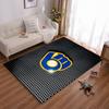 Blue and Yellow Baseball Glove Logo Design Non-slip Rug Suitable for Living Room and Bedroom Sofas.
