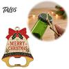 Christmas Souvenir for Friends Bell Bottle Opener, Heavy Duty Beer Cap Remover, Magnetic Stocking Stuffer Gift Refrigerator Magnet, Metal Opener