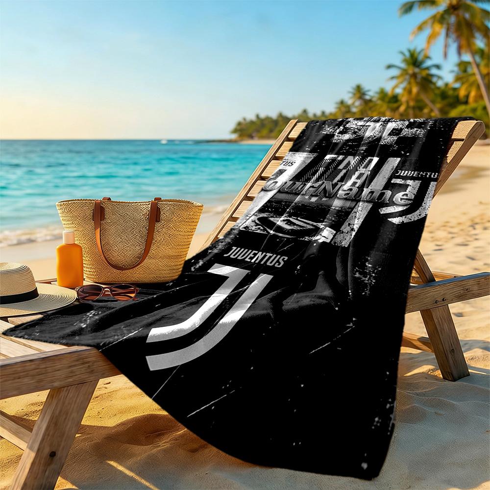 Juventus Customized Name Beach Towel Quick-Dry Soft Microfiber Suitable for Sports Travel Swimming Yoga Bathroom Beach And Pool