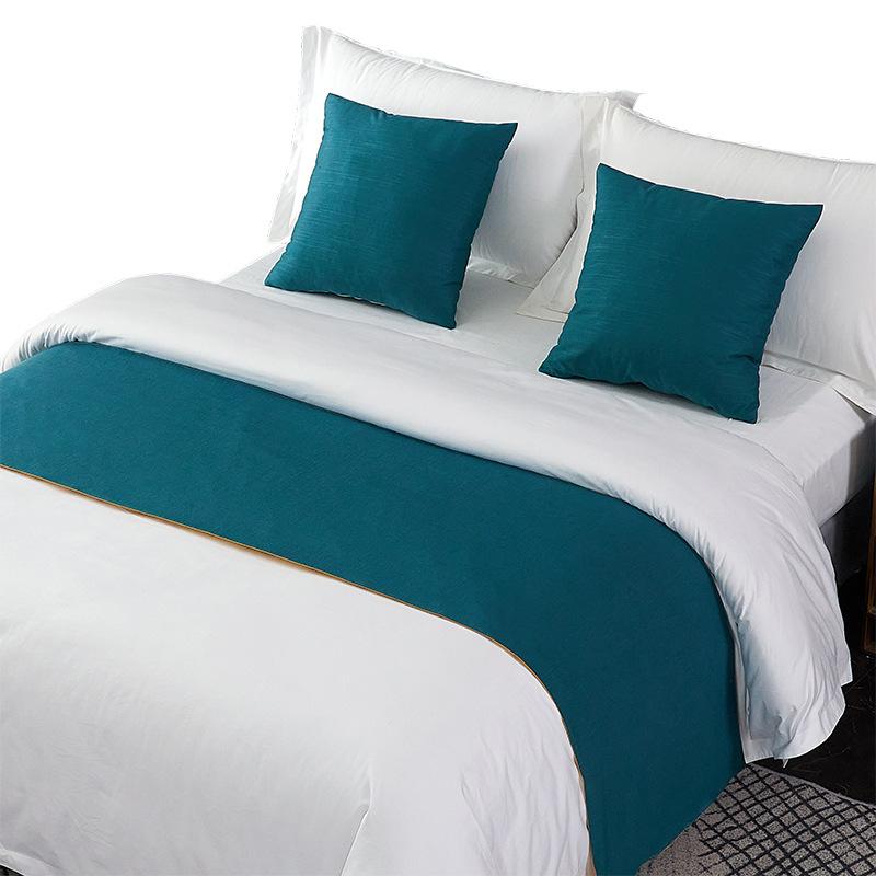 Alergări de pat nordic de culoare solidă, simplitate, bumbac, lenjerie de rulare, aleargă pentru cameră de nuntă, husă pentru steagul de pat, decorare pentru hotel, prosop coadă de pat