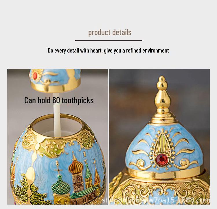 Retro Press-Type Metal Toothpick Holder - Automatic Telescopic Dispenser