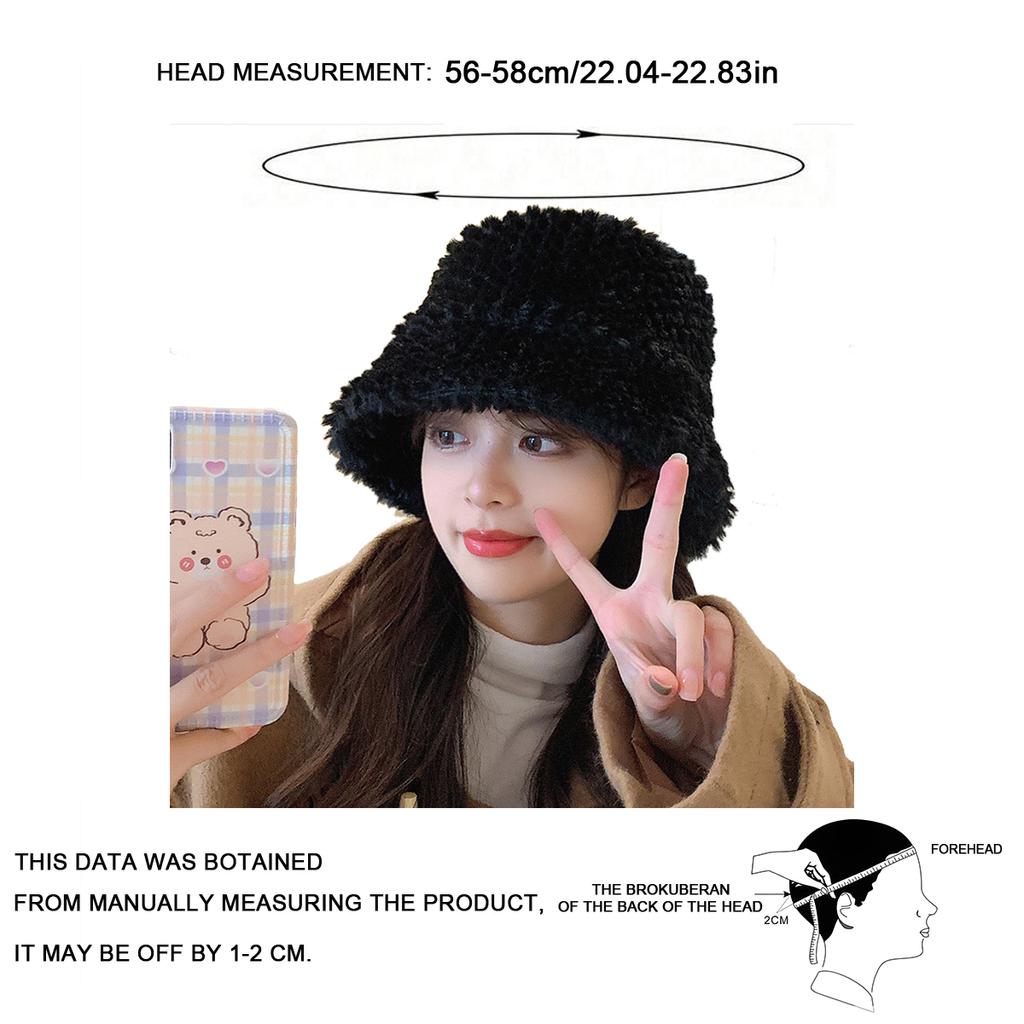 Women Thicken Flat Top Bucket Cap Lamb Wool Bucket Hat Winter Warm Hats for Unisex Men Panama Hat Outdoor Fisherman Caps Gorras