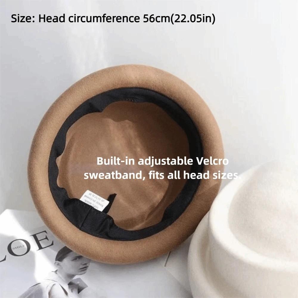 Adjustable Top Hat for Women 100% Wool Millinery Berets Trendy Wool Cap  for Party