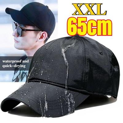 Casquettes de Baseball d'Été pour Hommes Taille XXL 65cm Haut Souple Grande Tête Imperméable Séchage Rapide Casquettes Trucker Visière pour Femmes Coréennes Casquette de Sport