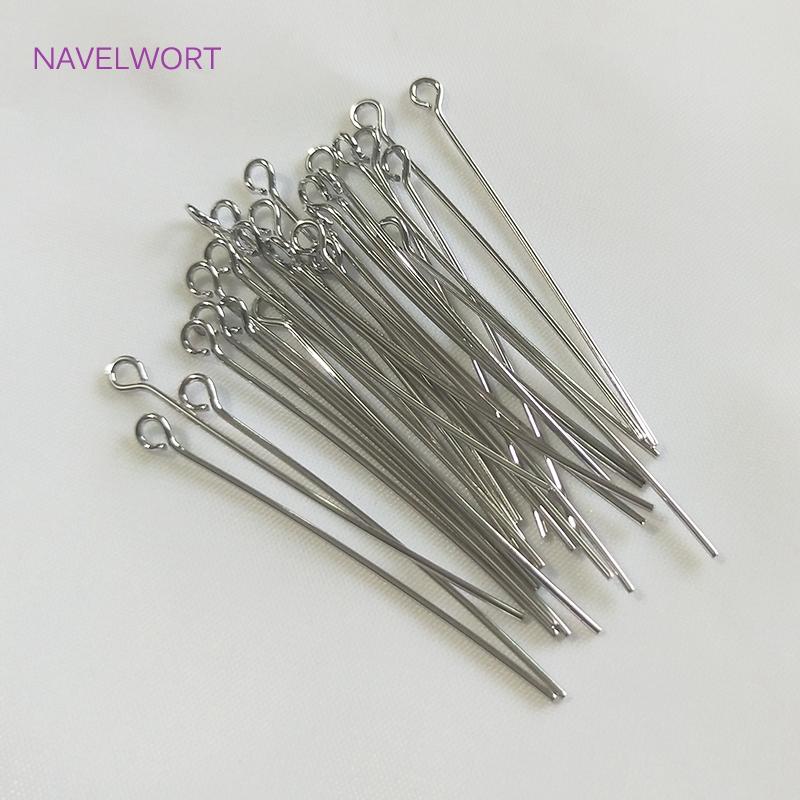 50pcs/bag 20-50mm Flat Head Pin/Ball Head Pin /Eye Pins 18K Gold Plated/Platinum Plated Pins For DIY Jewelry Making Supplies