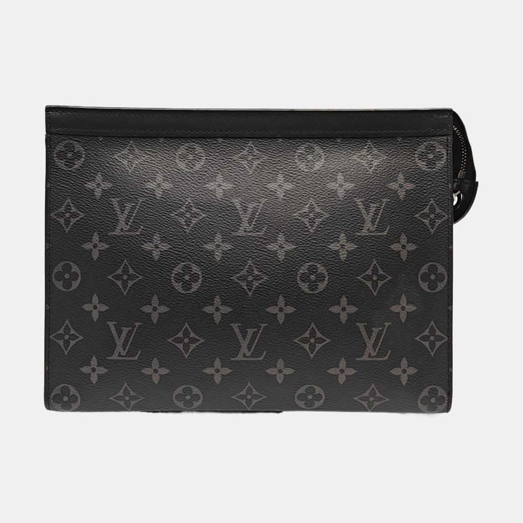 [Usado] Louis Vuitton Pochette Voyage MM 'Lona Monograma Eclipse Preta' - Muito Bom #1G1KZWY