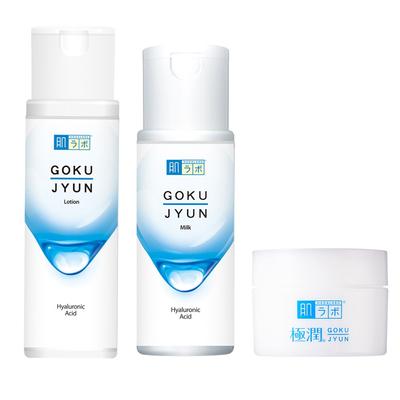 Hada Labo Gokujyun Lotion 170ml / Emulsion 140ml / Creme 50g / Wählen Sie 1 aus Vita Ampulle, Lotion + Emulsion + Creme