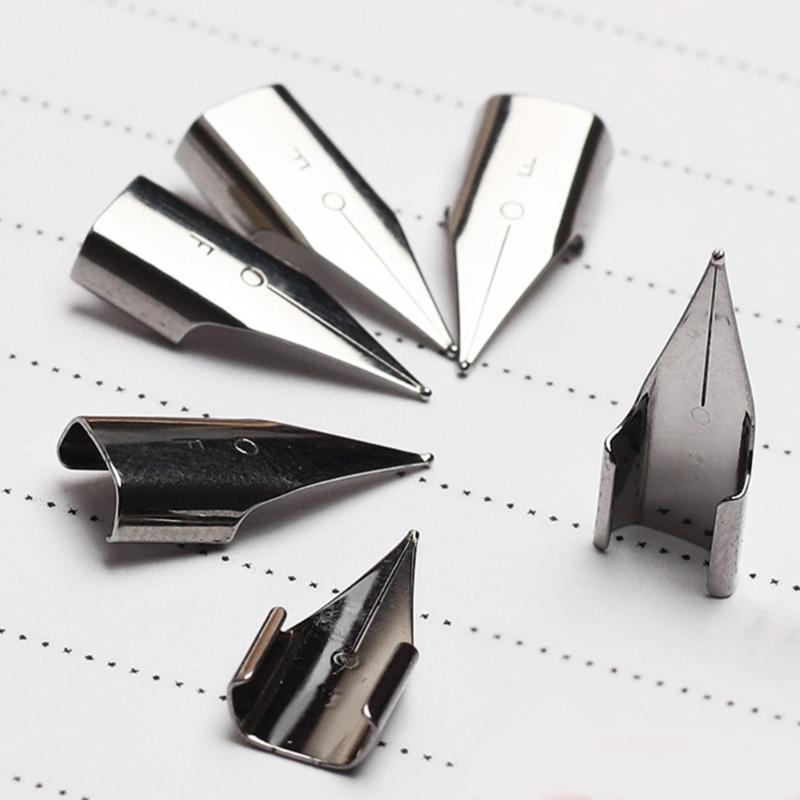 10Pcs Fountain Pen Nib Replacement Metal Fountain Pen Tip For Gothic Base English Handwriting Practice and Sketching