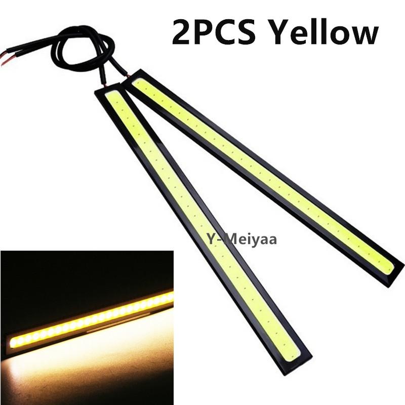 2PCS Universal 12V Ultra Thin Bright LED Car COB Daytime Running Lights SuperBright Low Cosumption Auto DRL Fog Driving Lamp