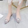 Fashion Spring and Autumn Fashion New Style Popular Sandal Sexy Banquet Transparent Comfortable Crystal Women's High Heels Zapatos Mujer