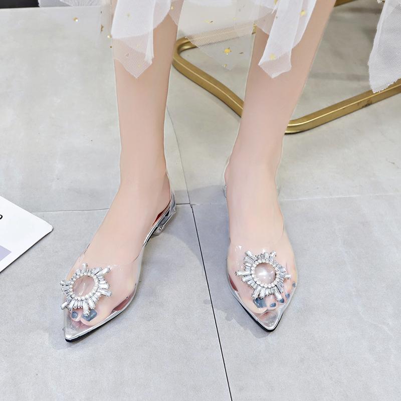 Fashion Spring and Autumn Fashion New Style Popular Sandal Sexy Banquet Transparent Comfortable Crystal Women's High Heels Zapatos Mujer