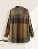 2024 Women's Fashion Loose Casual Plaid Patchwork Long-Sleeve Irregular Shirt for Autumn and Winter